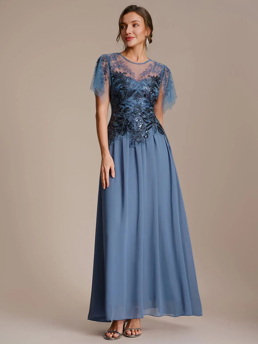 ever LUSTRE|Embroidered Sequin Ruffle Sleeve Dress - Image 37