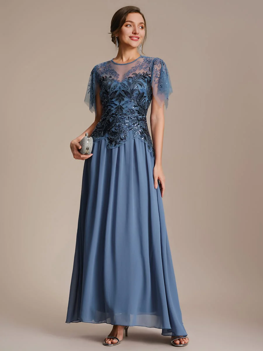 ever LUSTRE|Embroidered Sequin Ruffle Sleeve Dress - Image 38