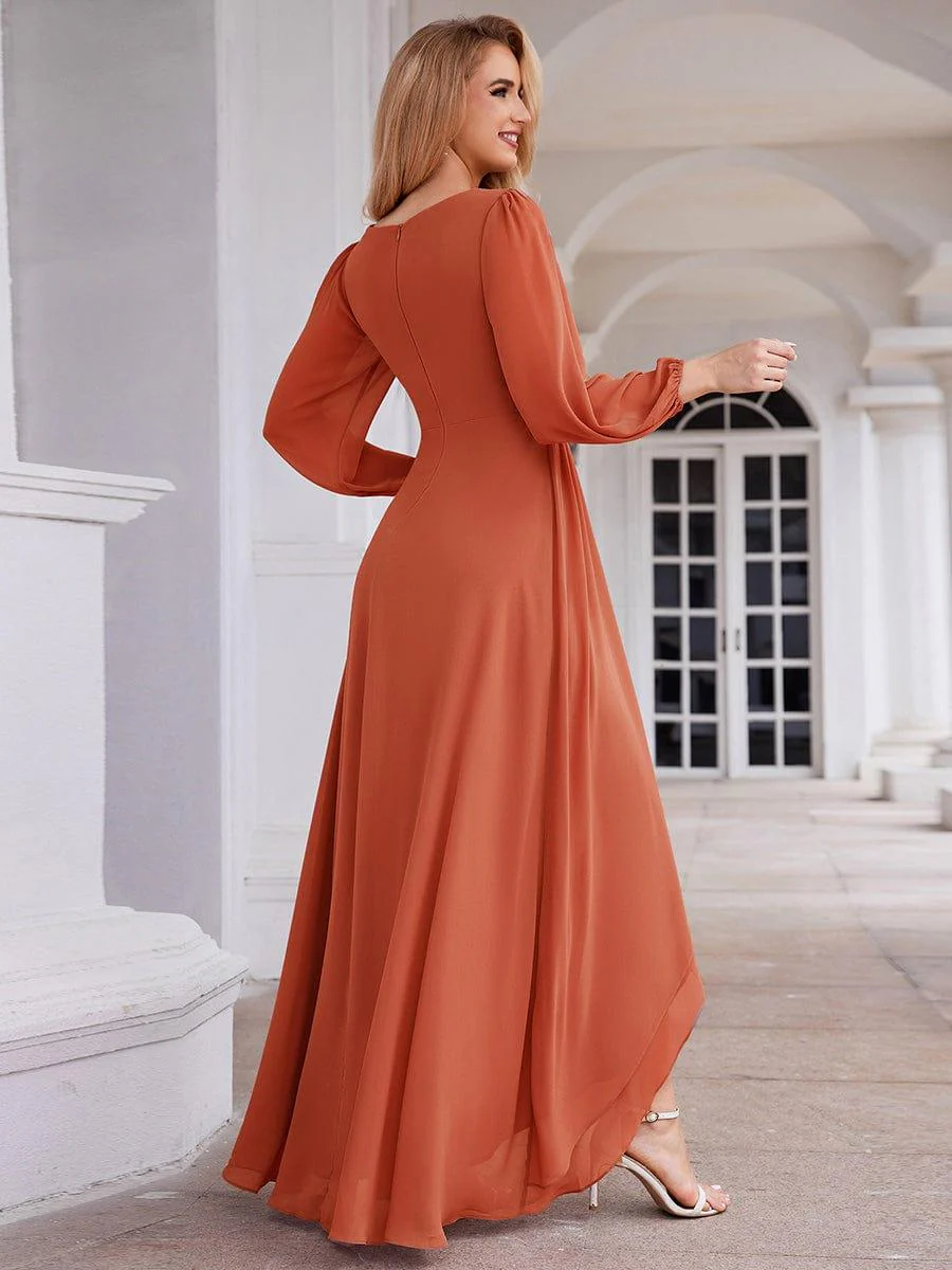 ever GRIFFIN|Enchanting Chiffon Lantern Sleeve Pleated High Waist Bridesmaid Dress (Final Sale) - Image 39