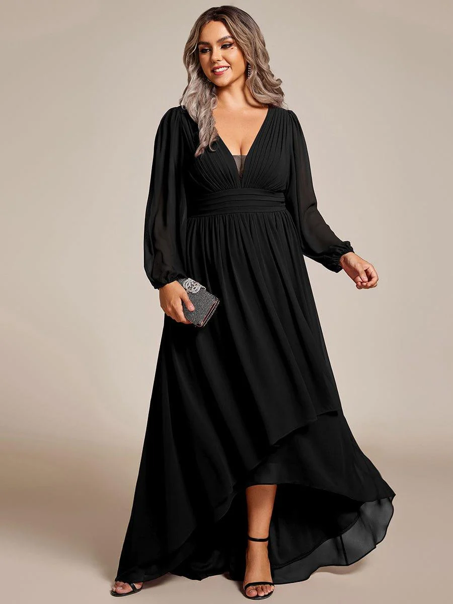 ever GRIFFIN|Enchanting Chiffon Lantern Sleeve Pleated High Waist Bridesmaid Dress (Final Sale) - Image 70