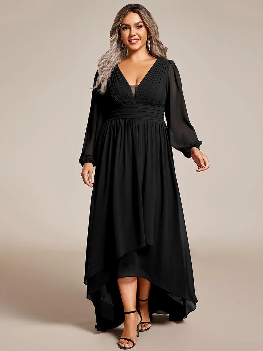 ever GRIFFIN|Enchanting Chiffon Lantern Sleeve Pleated High Waist Bridesmaid Dress (Final Sale) - Image 72