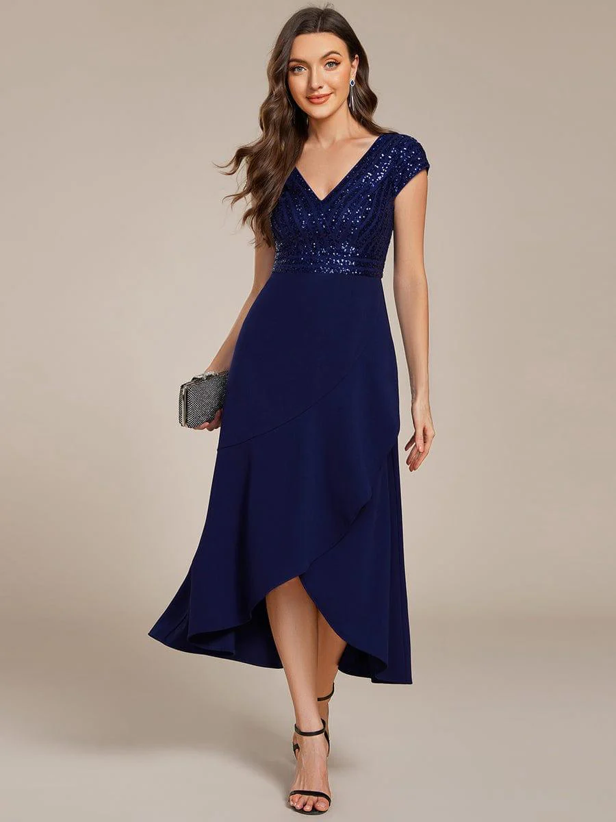 ever BAYLOR|Sequin Asymmetrical Midi Wedding Guest Dress - Image 11