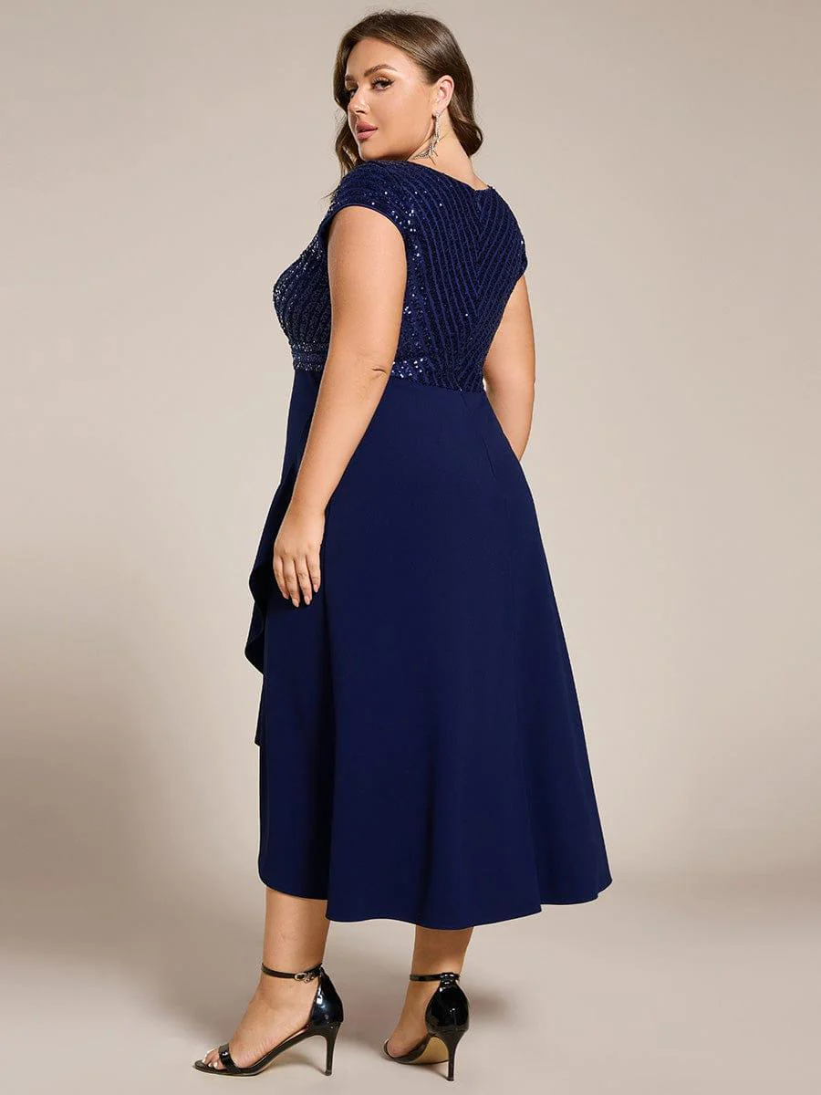 ever BAYLOR|Sequin Asymmetrical Midi Wedding Guest Dress - Image 17