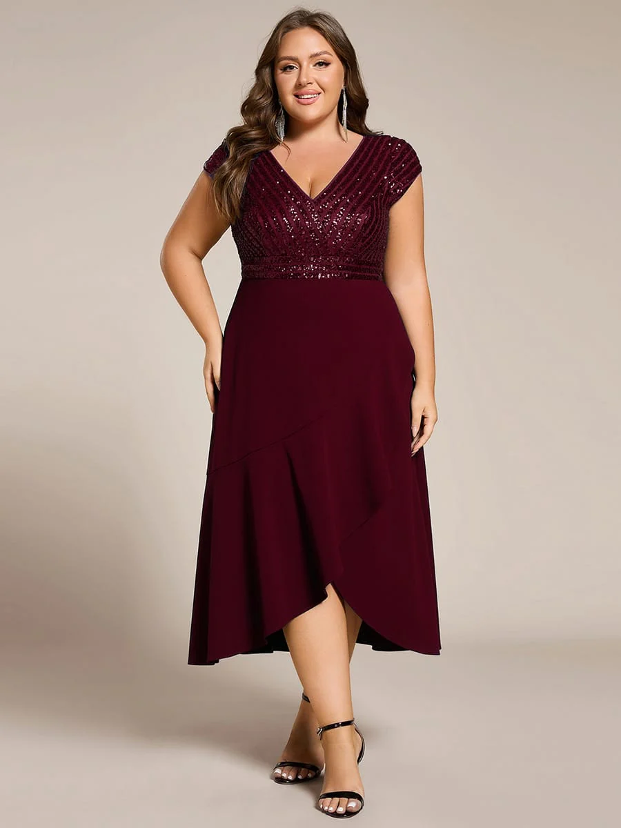 ever BAYLOR|Sequin Asymmetrical Midi Wedding Guest Dress - Image 26