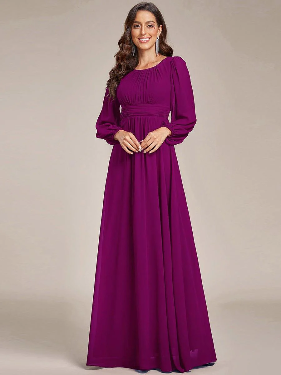 ever CELESTE|Chiffon Long Sleeve Floor Length Mother of The Bride Dress - Image 101