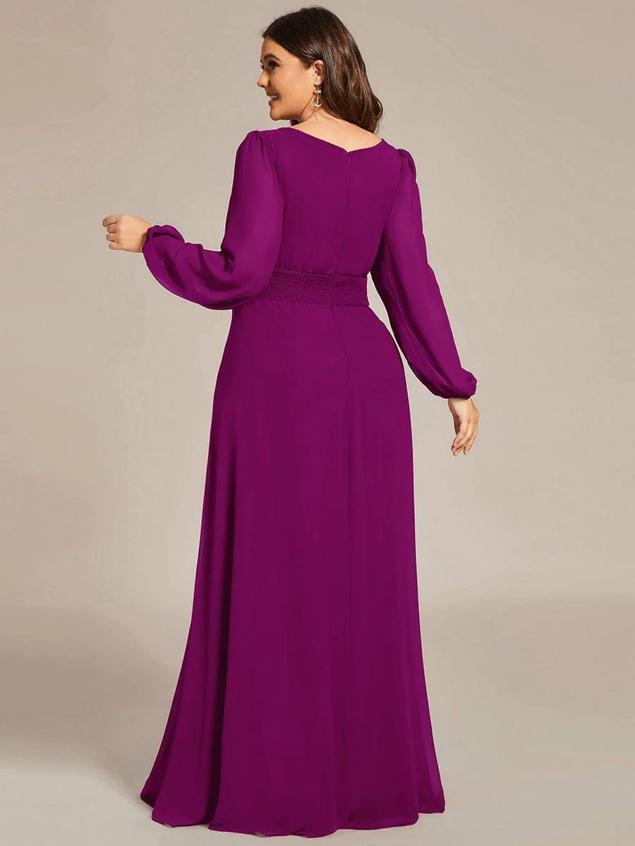 ever CELESTE|Chiffon Long Sleeve Floor Length Mother of The Bride Dress - Image 103