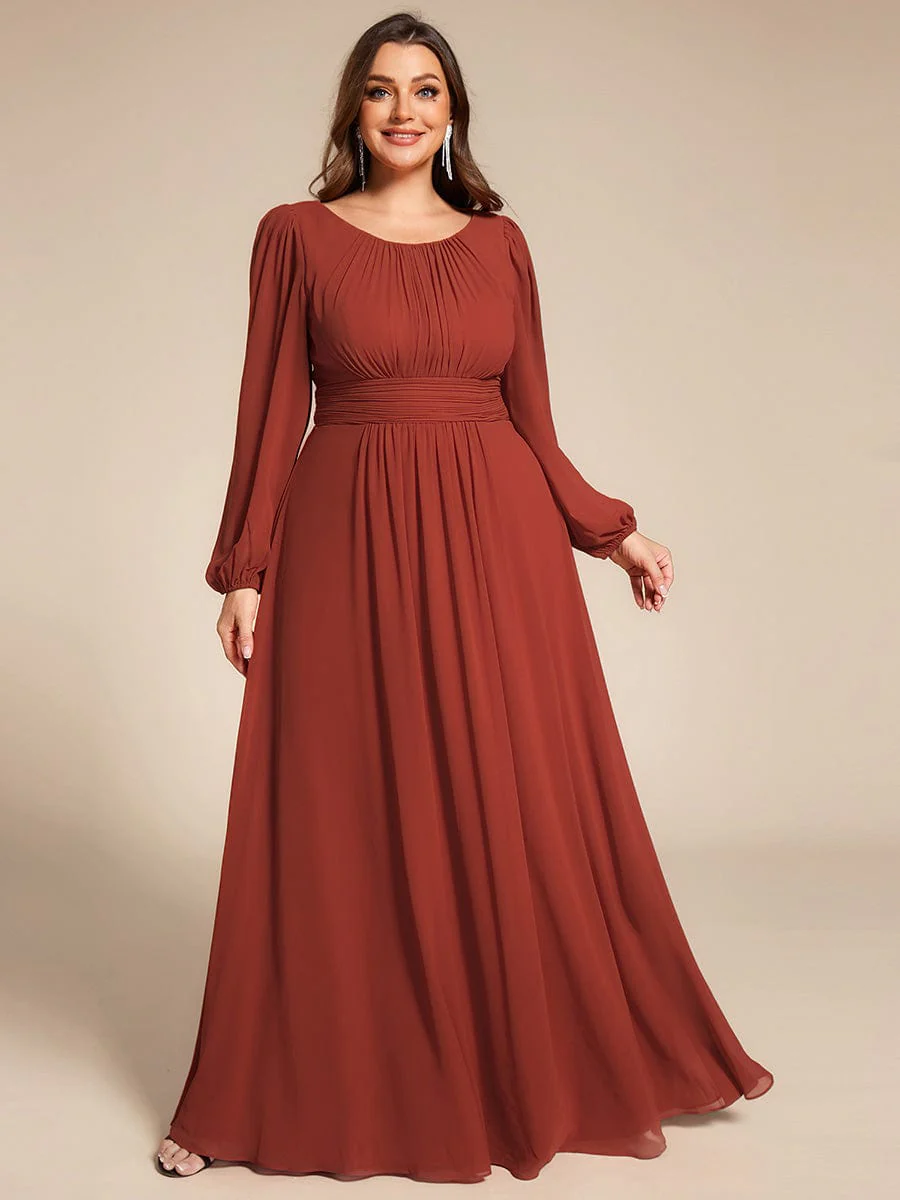 ever CELESTE|Chiffon Long Sleeve Floor Length Mother of The Bride Dress - Image 188