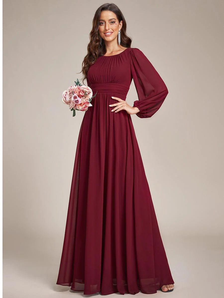 ever CELESTE|Chiffon Long Sleeve Floor Length Mother of The Bride Dress - Image 21