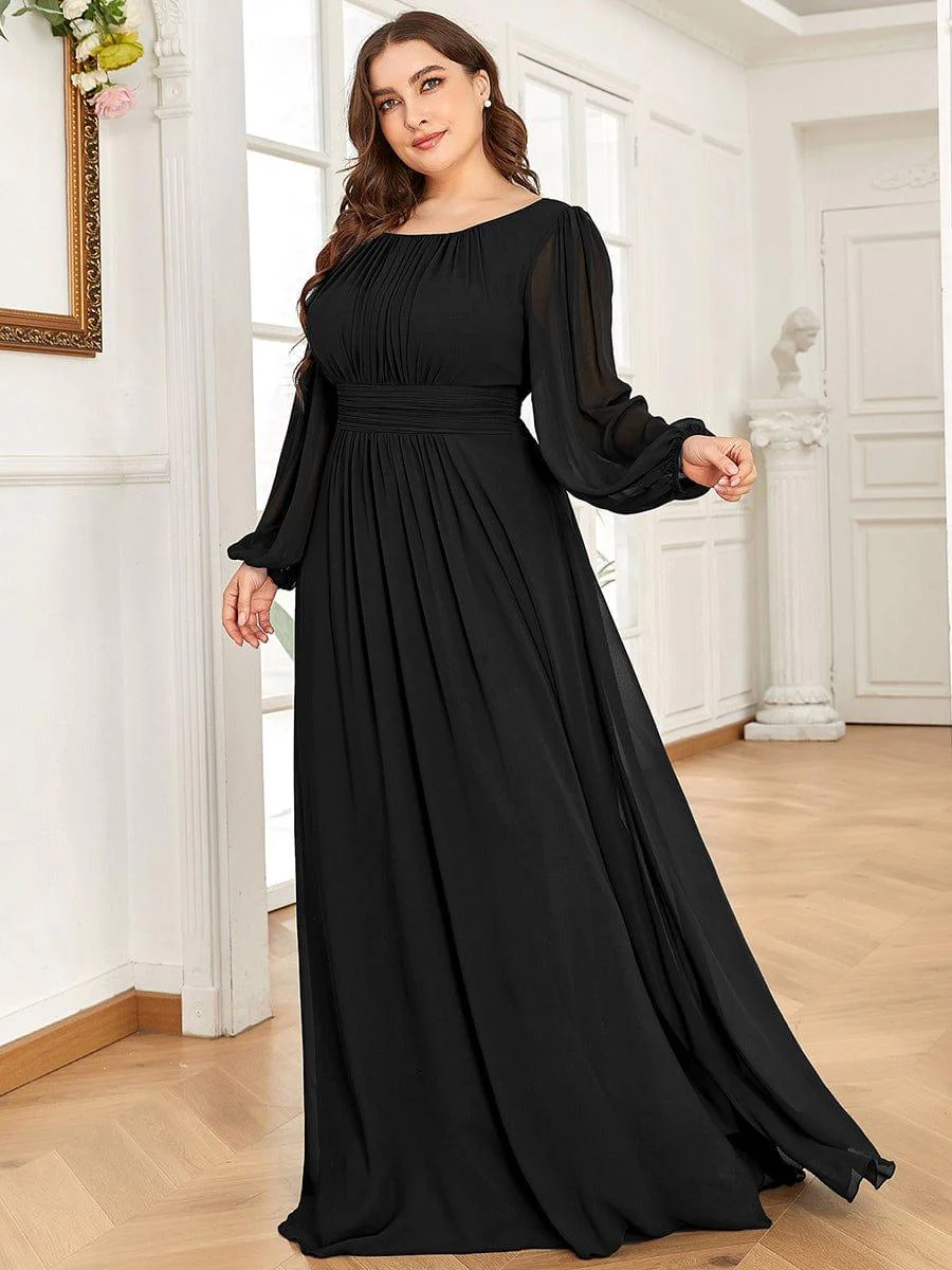 ever CELESTE|Chiffon Long Sleeve Floor Length Mother of The Bride Dress - Image 37