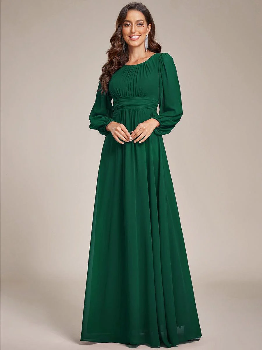 ever CELESTE|Chiffon Long Sleeve Floor Length Mother of The Bride Dress - Image 6