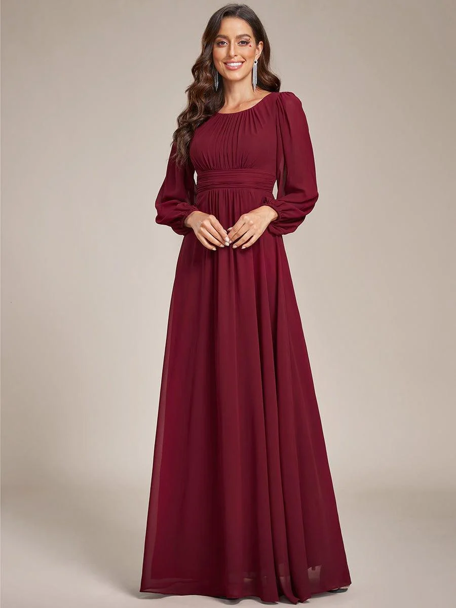 ever CELESTE|Chiffon Long Sleeve Floor Length Mother of The Bride Dress - Image 8