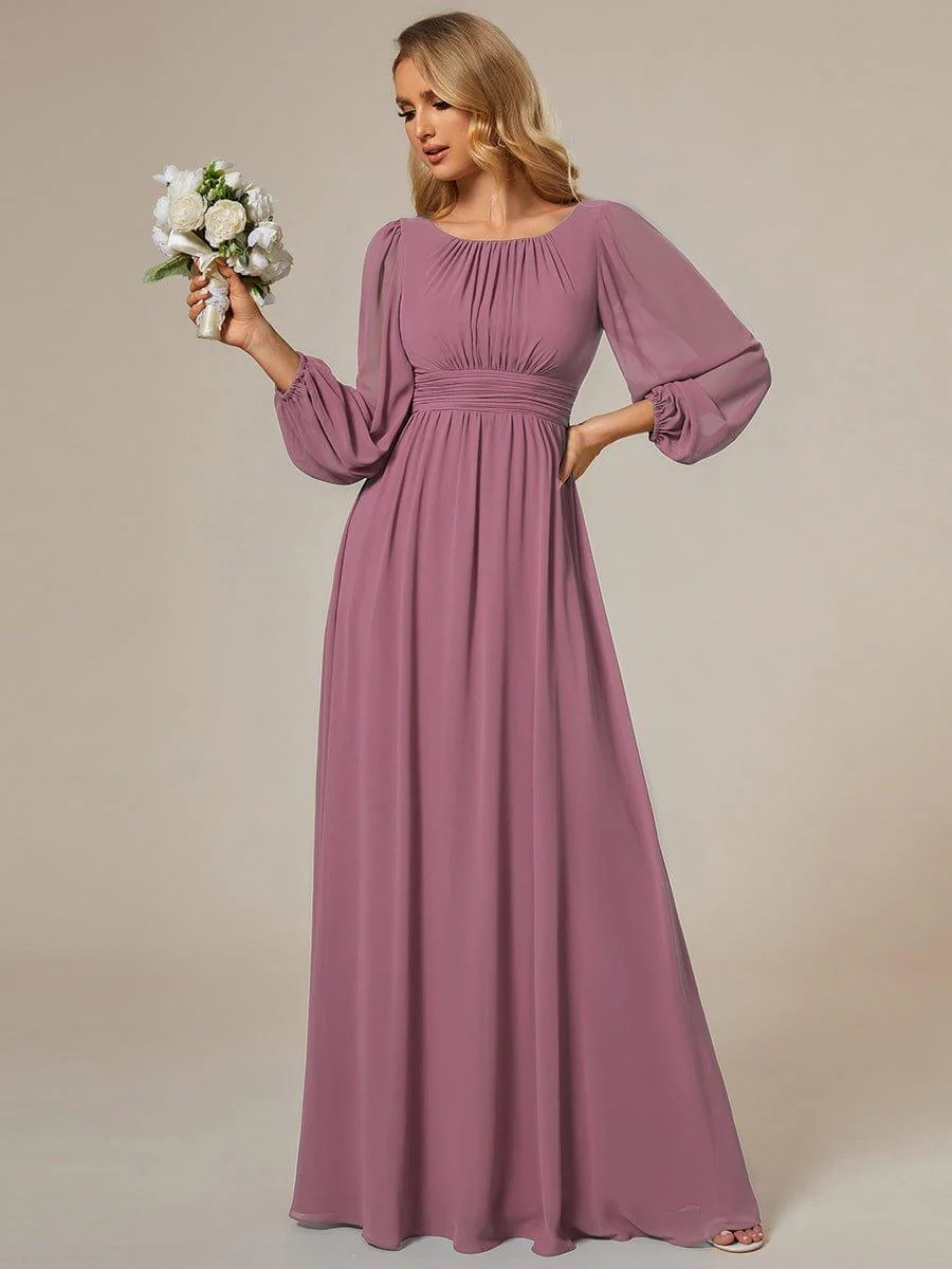ever CELESTE|Chiffon Long Sleeve Floor Length Mother of The Bride Dress - Image 84