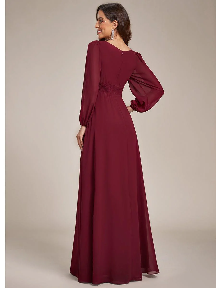 ever CELESTE|Chiffon Long Sleeve Floor Length Mother of The Bride Dress - Image 9