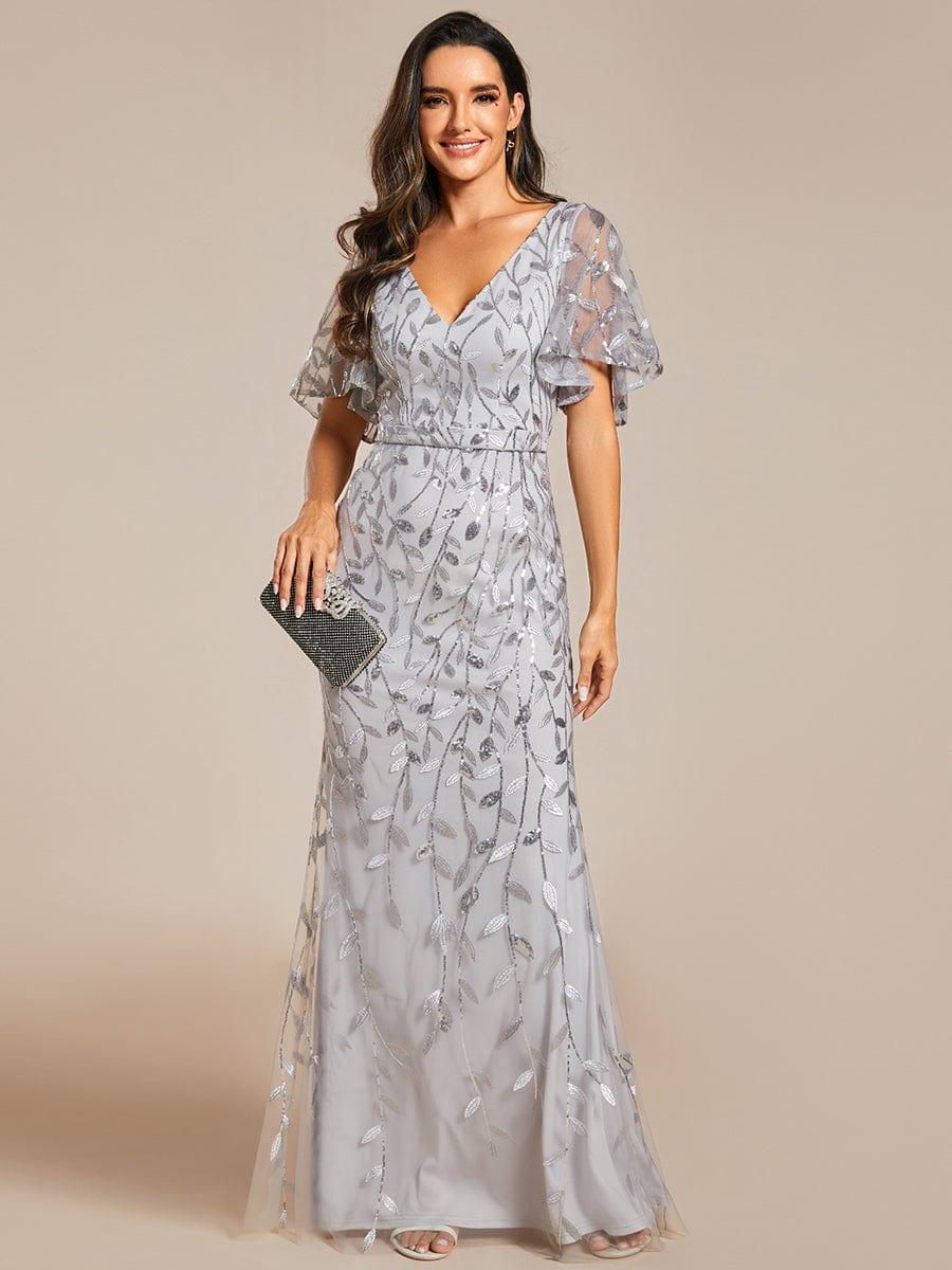 ever DIONE|Gorgeous V Neck Leaf-Sequined Fishtail Mother of the Bride Dress (Final Sale)