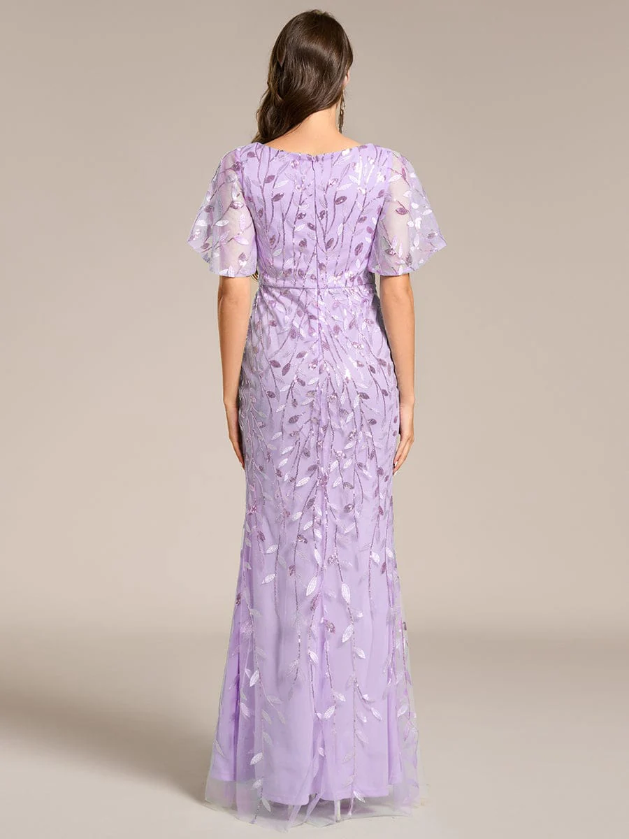 ever DIONE|Gorgeous V Neck Leaf-Sequined Fishtail Mother of the Bride Dress (Final Sale) - Image 10