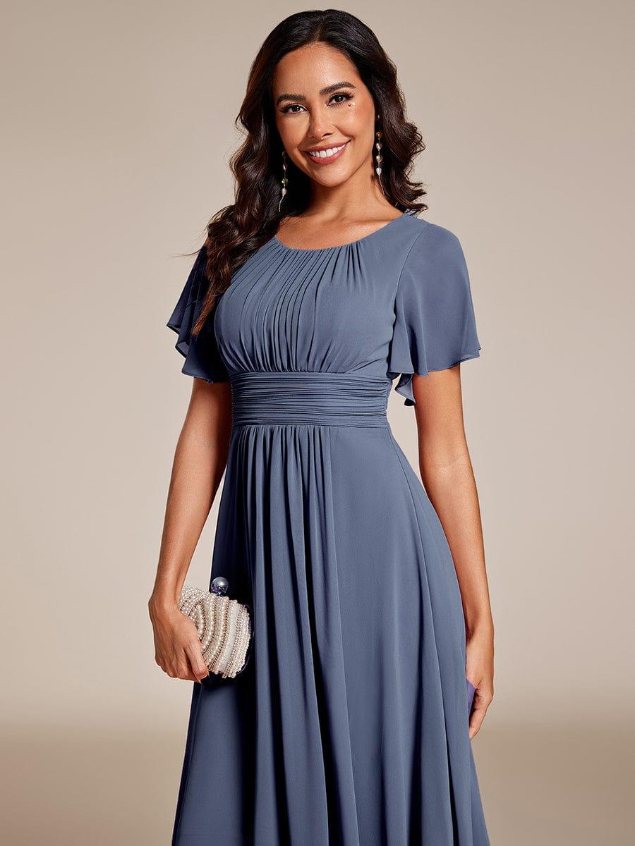 ever EDEN|Flowy Chiffon Round Neckline A-Line Knee Length Wedding Guest Dress - Image 67