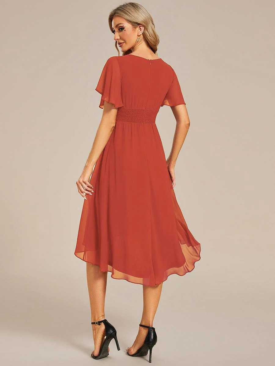 ever EDEN|Flowy Chiffon Round Neckline A-Line Knee Length Wedding Guest Dress - Image 82