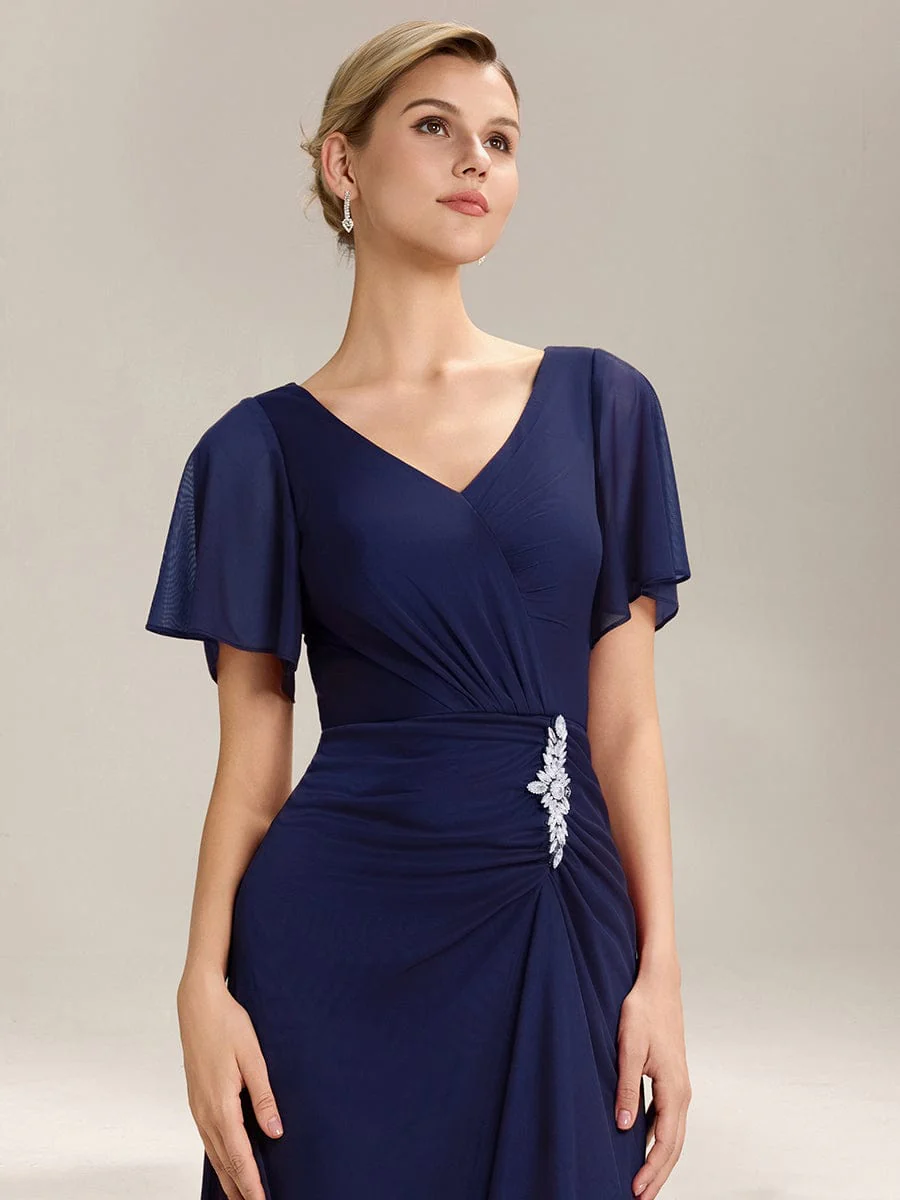 ever MARIEL|Rhinestone Embellished Chiffon Ruffle Sleeve Evening Dress - Image 23