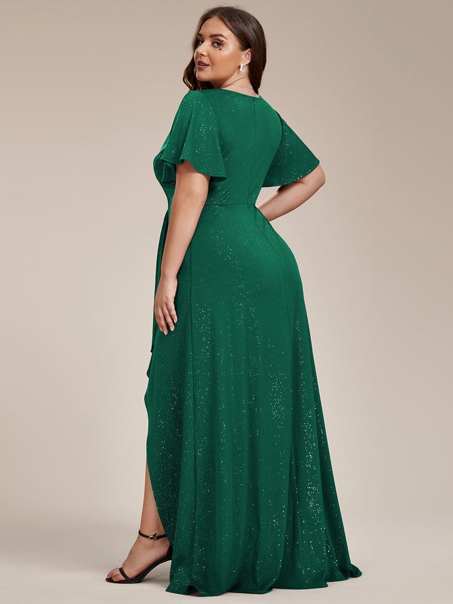 ever MELODÉ|Ruffle Sleeves V Neck High Low Evening Dress - Image 34