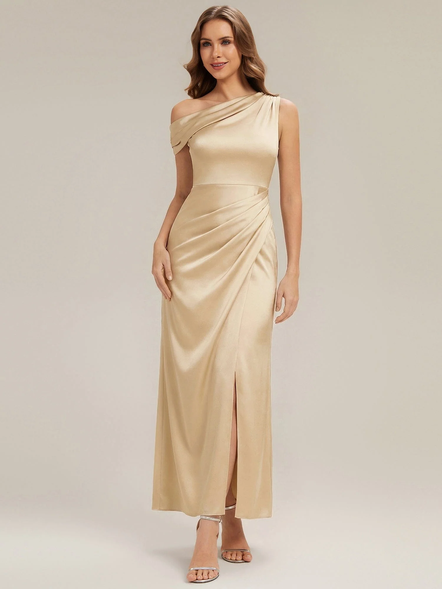 ever OPAL|Convertible Satin Drop Shoulder Sleeve Dress - Image 11