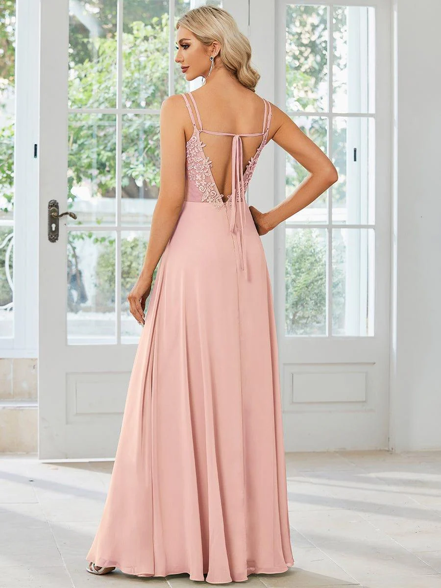 ever RUBY|Multiway Chiffon and Lace Open Back Bridesmaid Dress with Spaghetti Straps - Image 29