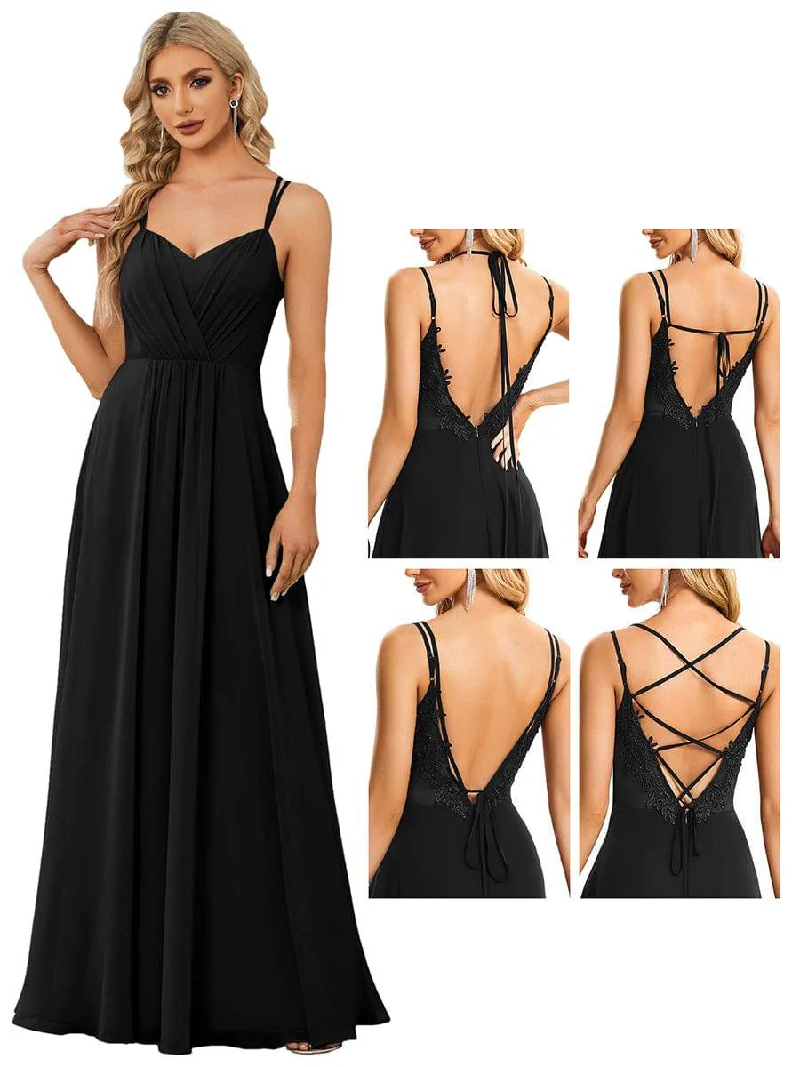 ever RUBY|Multiway Chiffon and Lace Open Back Bridesmaid Dress with Spaghetti Straps - Image 72