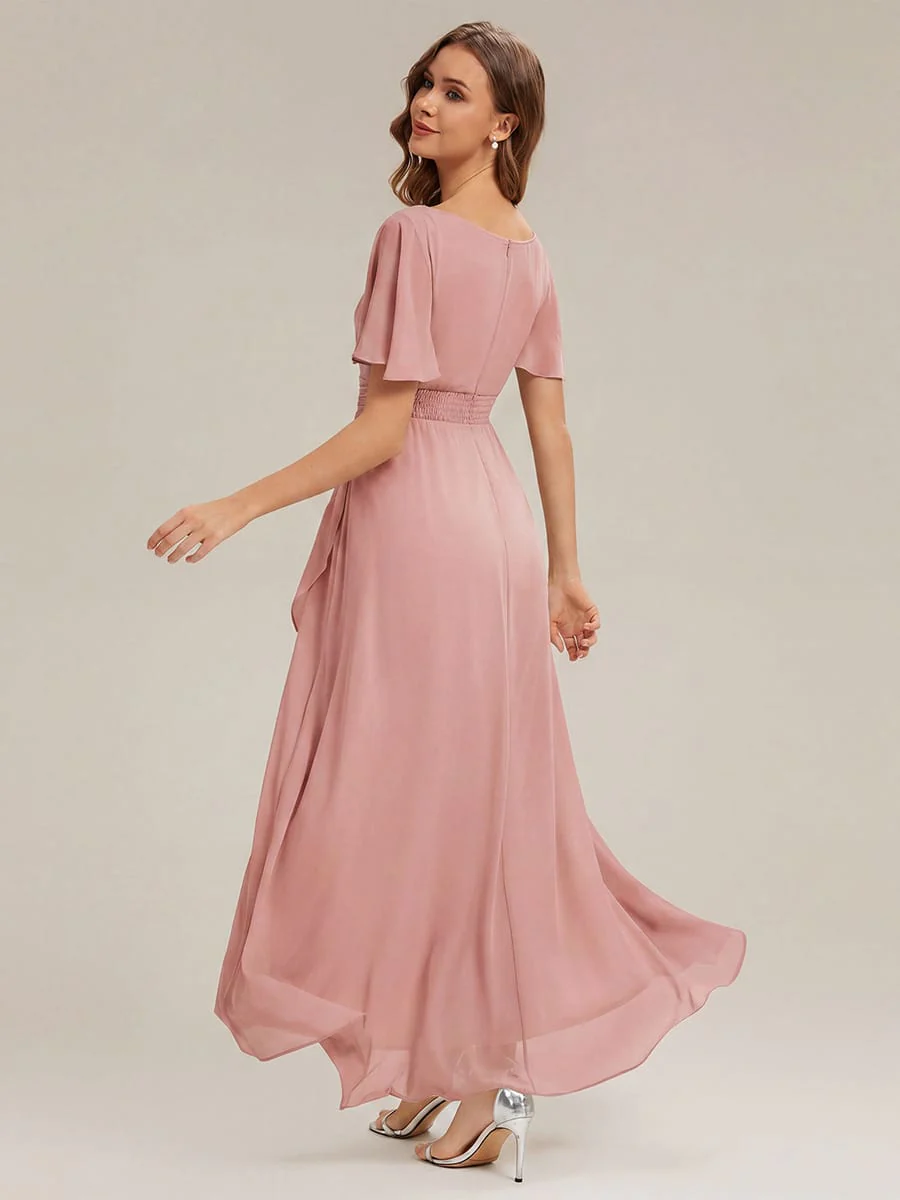ever SAGE|Ruched Chiffon Ruffle Sleeve Wedding Guest Dress - Image 29