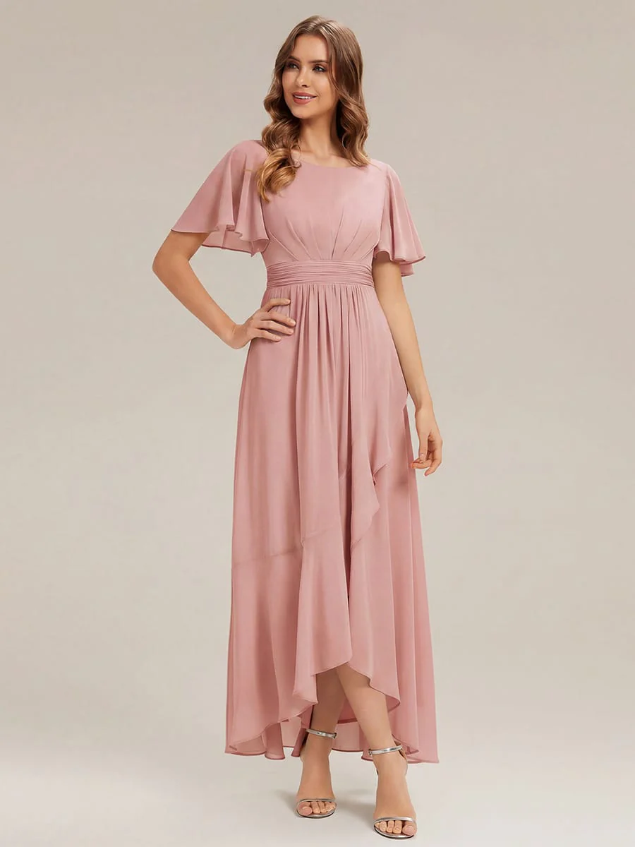 ever SAGE|Ruched Chiffon Ruffle Sleeve Wedding Guest Dress - Image 30