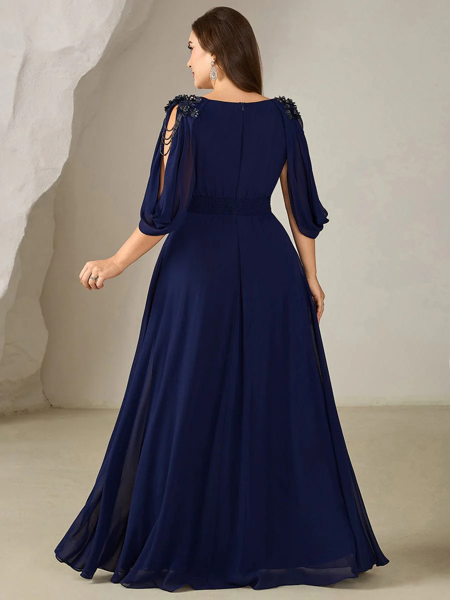 ever LOLA|Floral Chiffon Tulip Sleeve Evening Dress - Image 28