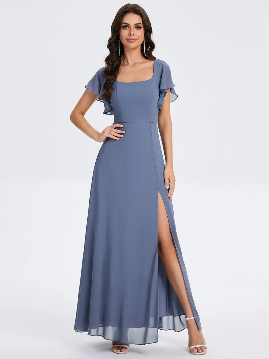 ever WISTERIA|Floral Tie Back Ruffle Sleeves Square Neck Maxi Evening Dress - Image 10