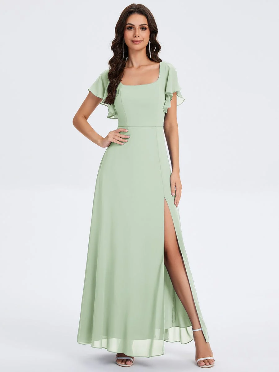 ever WISTERIA|Floral Tie Back Ruffle Sleeves Square Neck Maxi Evening Dress - Image 15