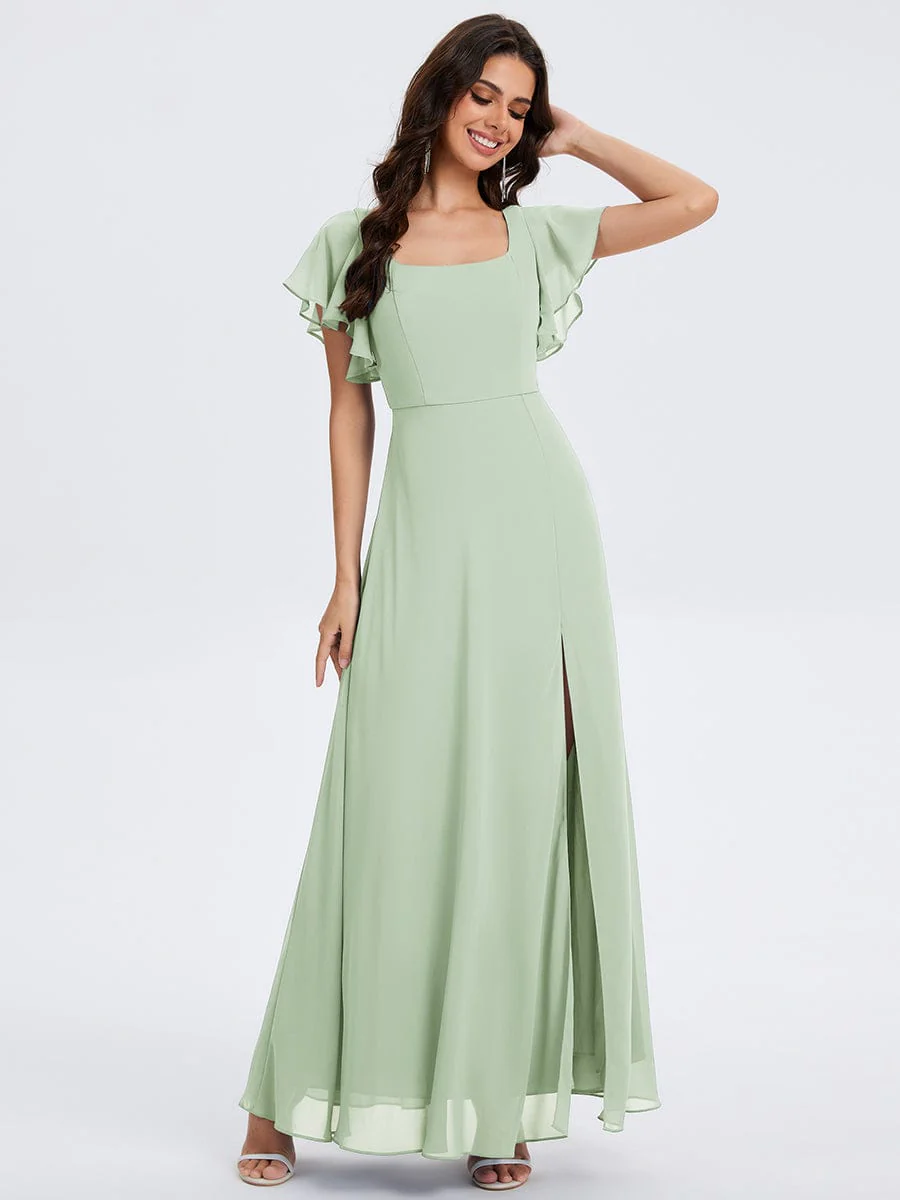 ever WISTERIA|Floral Tie Back Ruffle Sleeves Square Neck Maxi Evening Dress - Image 16