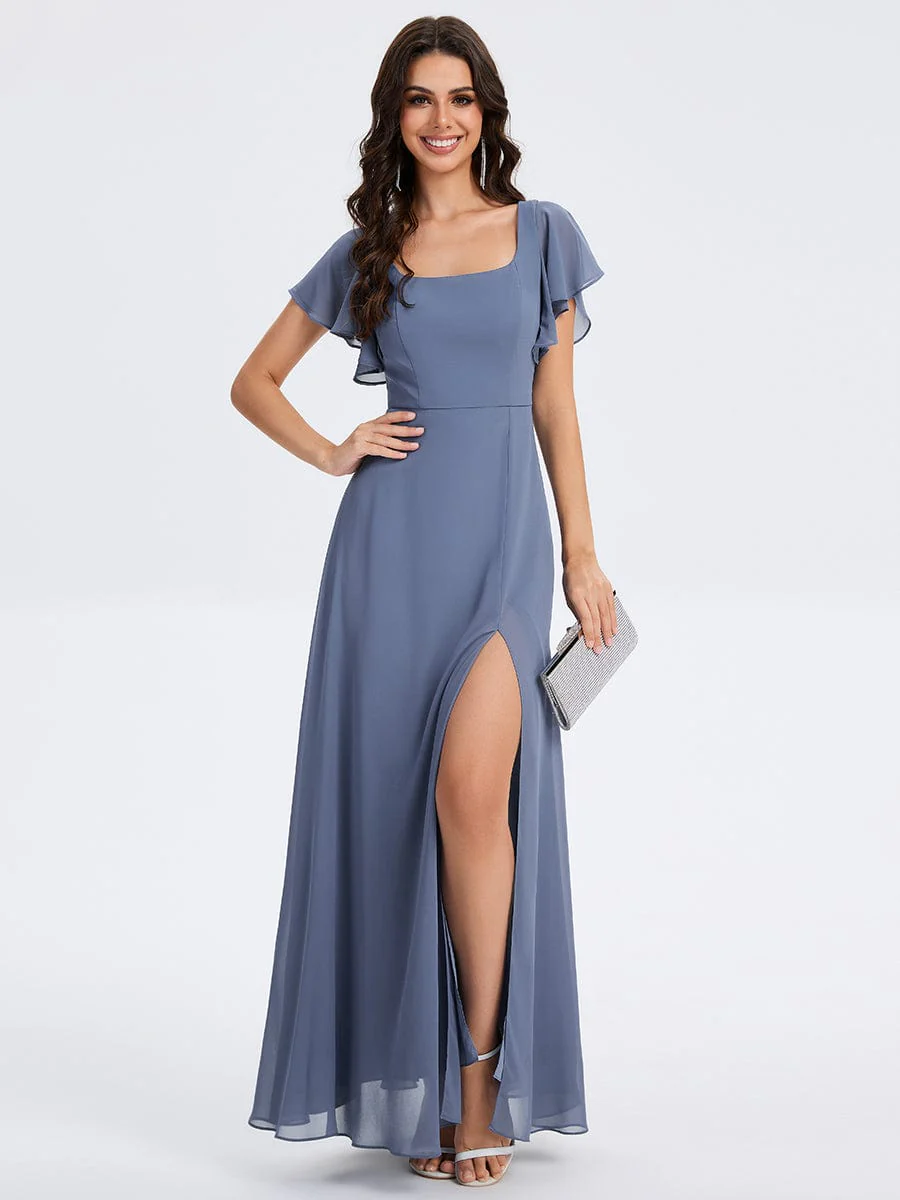 ever WISTERIA|Floral Tie Back Ruffle Sleeves Square Neck Maxi Evening Dress - Image 7