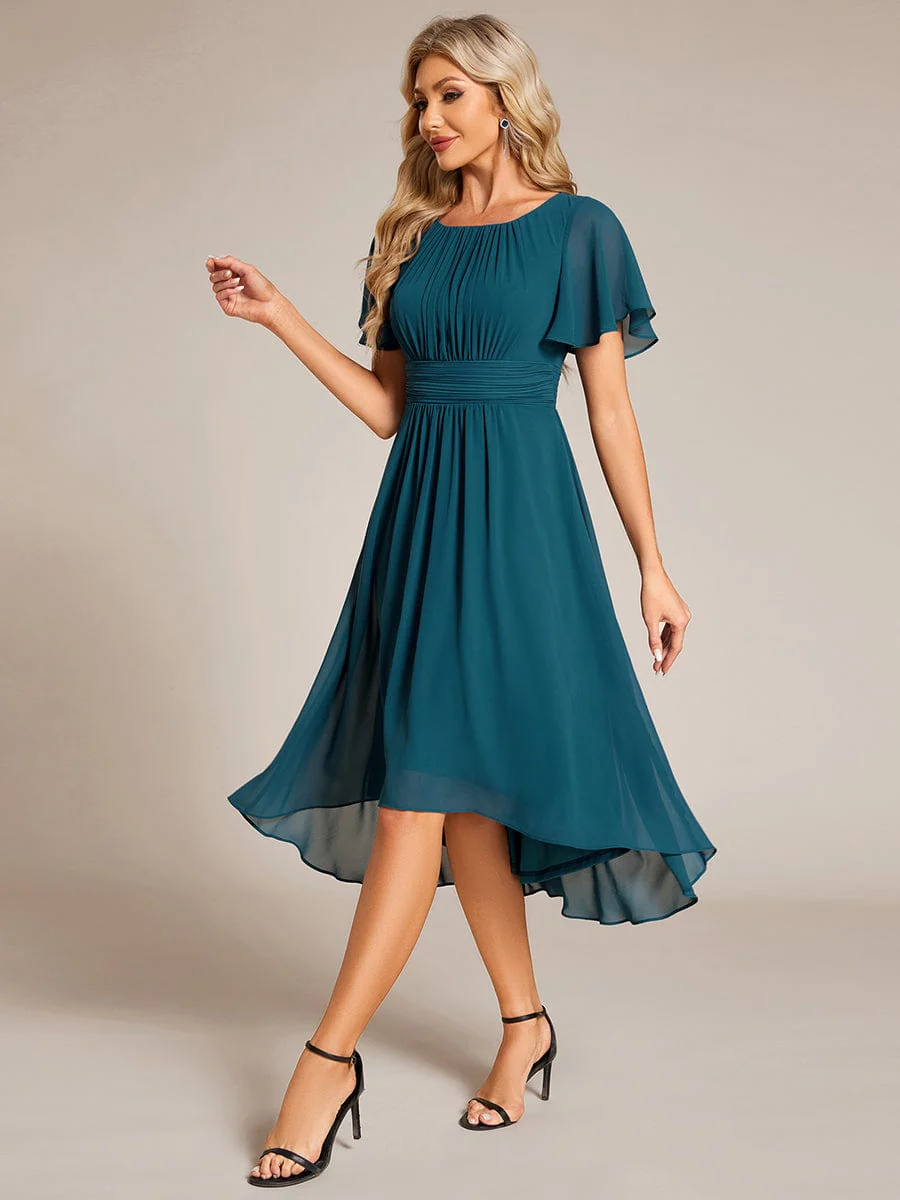 ever EDEN|Chiffon Round Neckline A-Line Midi Wedding Guest Dress - Image 25