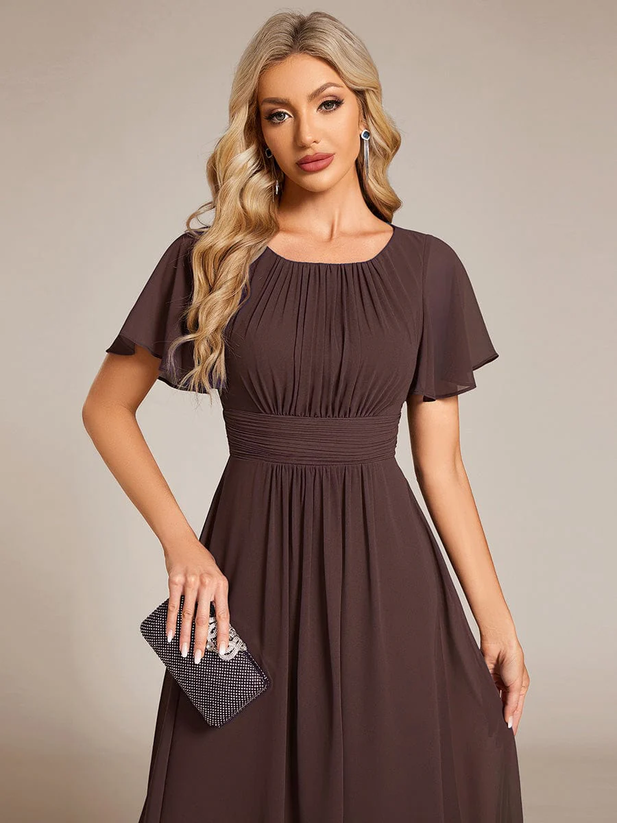 ever EDEN|Chiffon Round Neckline A-Line Midi Wedding Guest Dress - Image 33