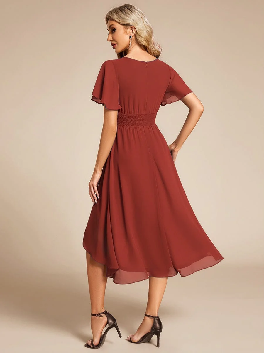 ever EDEN|Chiffon Round Neckline A-Line Midi Wedding Guest Dress - Image 44