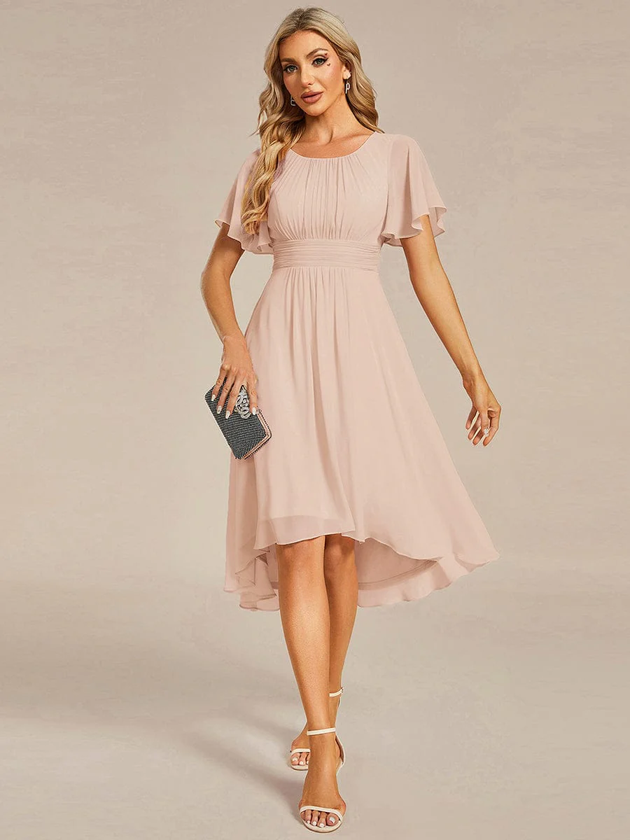 ever EDEN|Chiffon Round Neckline A-Line Midi Wedding Guest Dress - Image 70