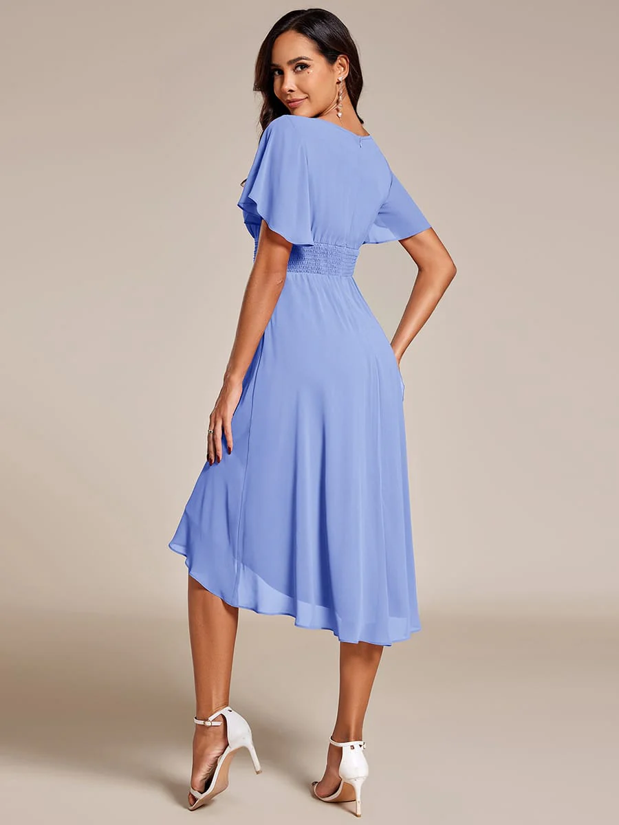 ever EDEN|Chiffon Round Neckline A-Line Midi Wedding Guest Dress - Image 91