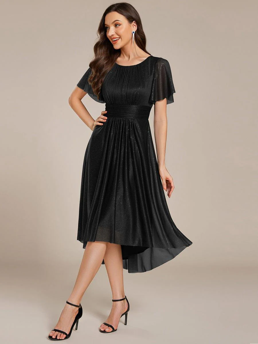ever CLARYN|Glitter Round Neck Midi Wedding Guest Dress - Image 3
