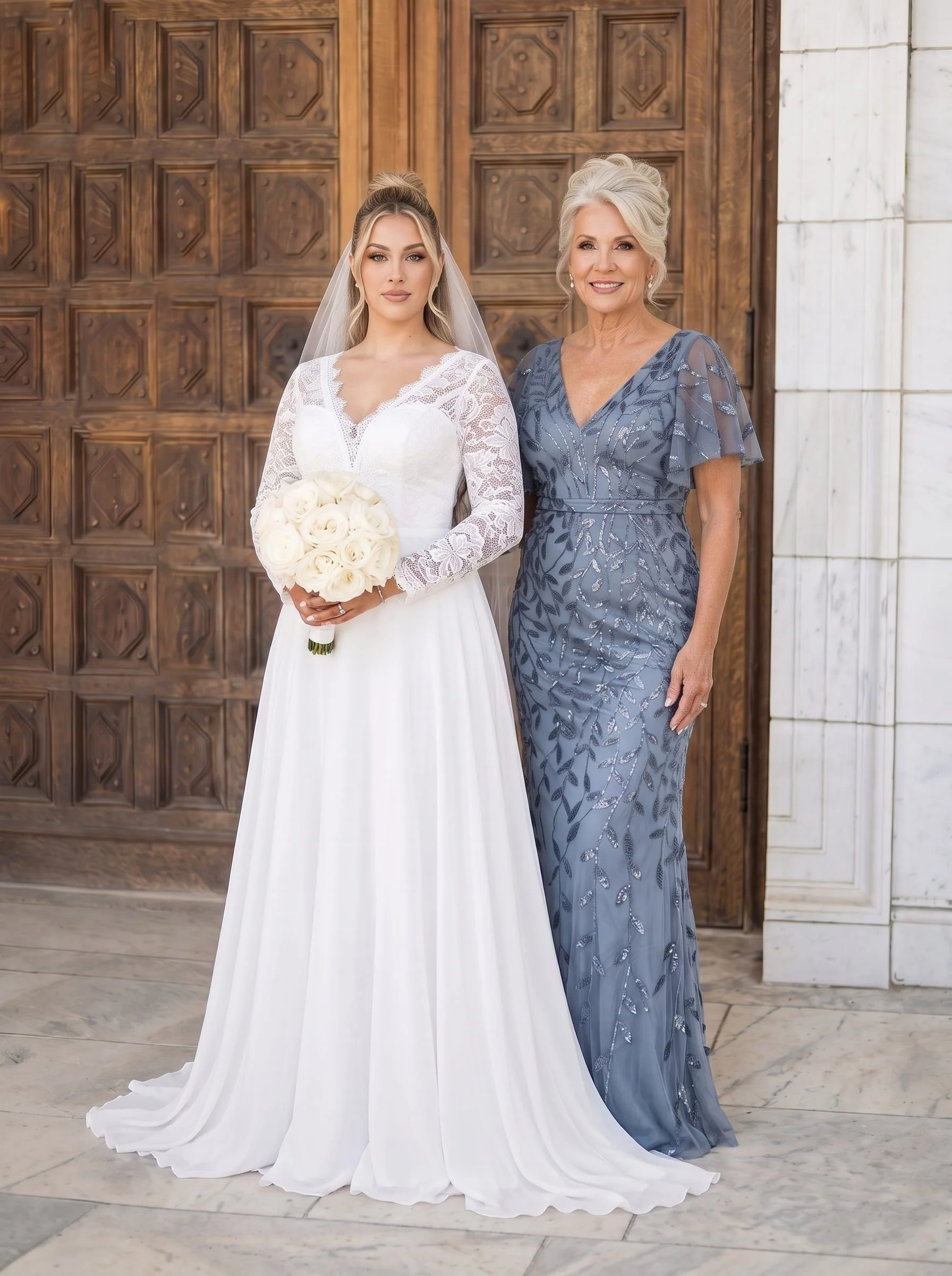 ever DIONE|Gorgeous V Neck Leaf-Sequined Fishtail Party Dress - Image 3