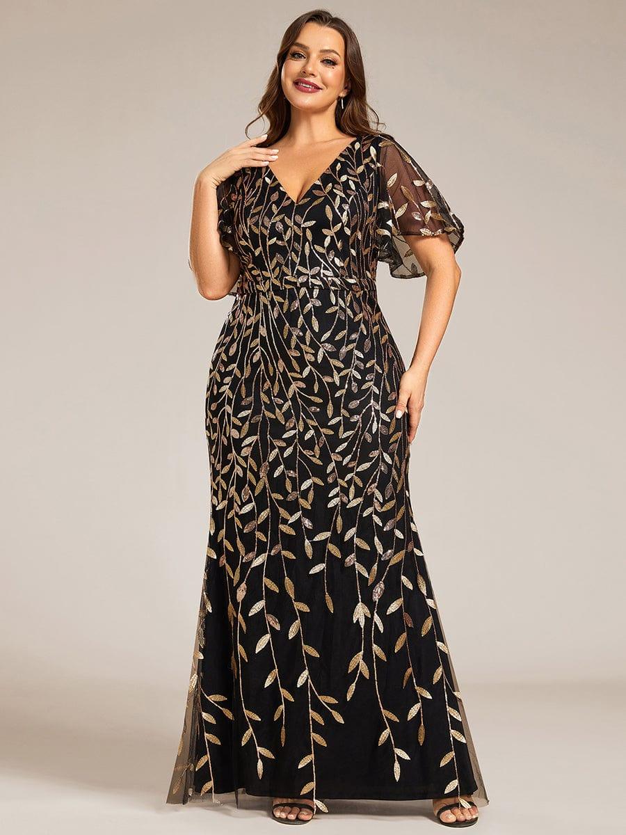 ever DIONE|Gorgeous V Neck Leaf-Sequined Fishtail Mother of the Bride Dress - Image 98