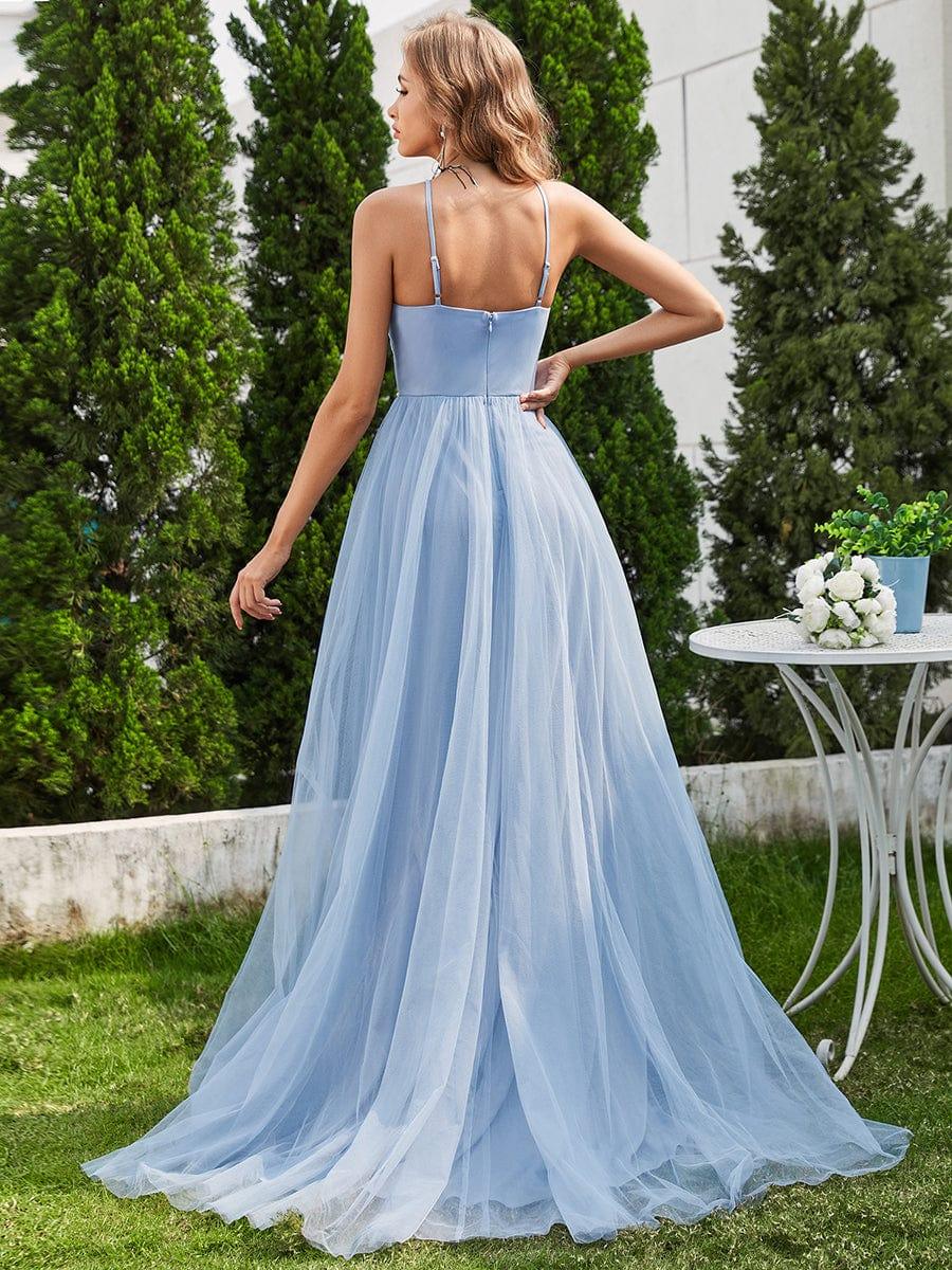 Halter Neck A-Line Tulle Wedding Dress with Applique - Image 12