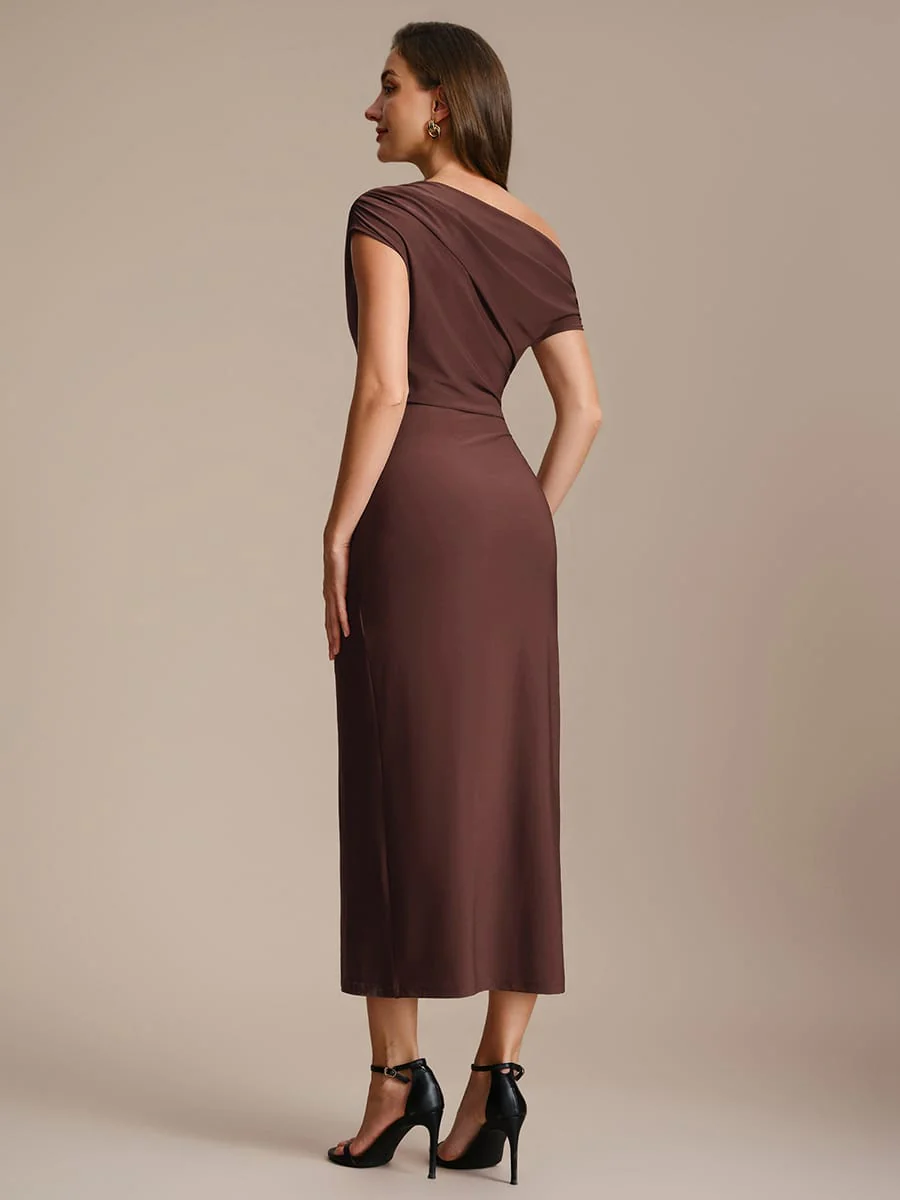 Handkerchief Hem jersey Off-the-shoulder Sleeve Dress - Image 13