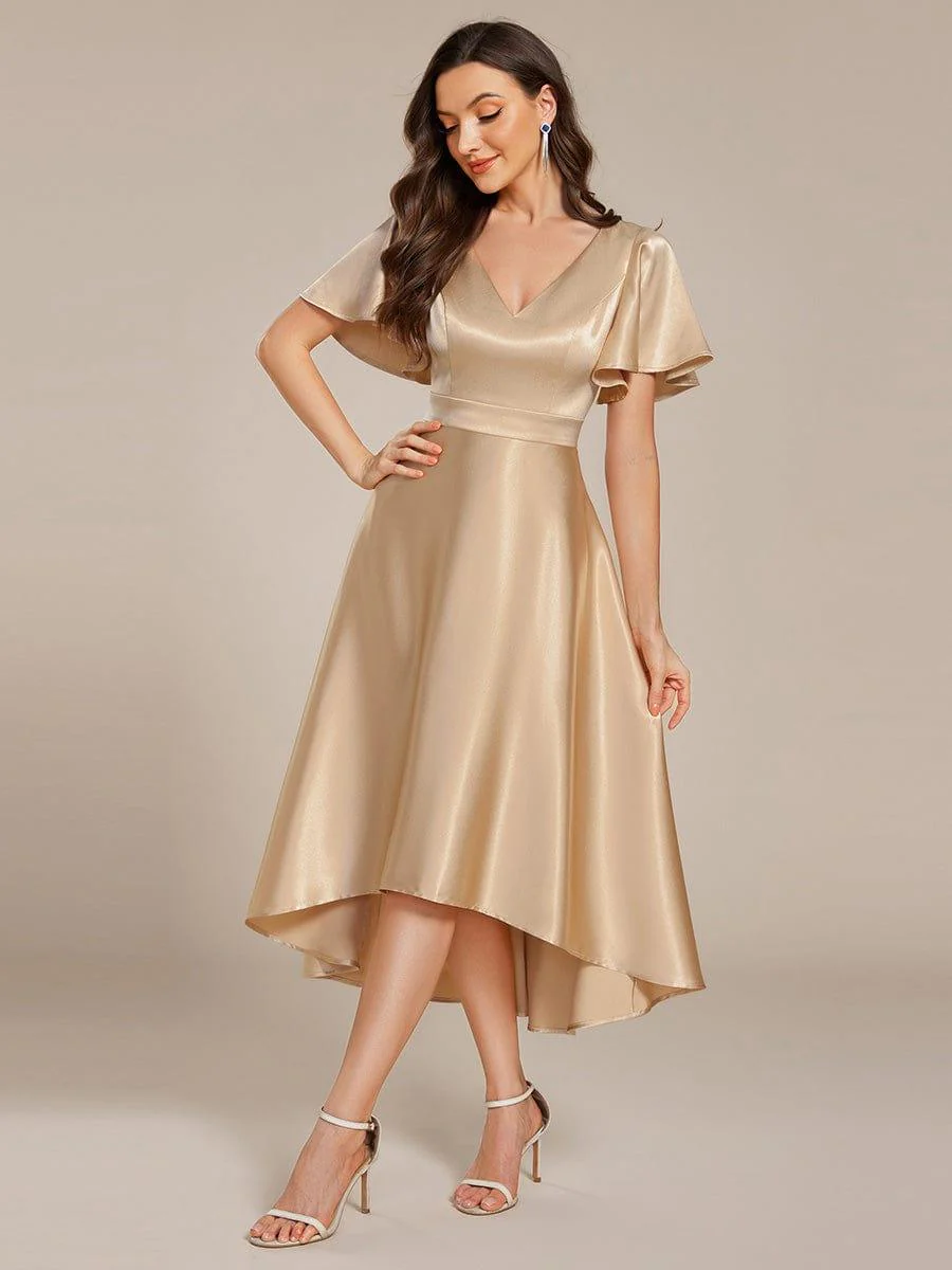 ever SCARLEN|High-Low Satin Bridesmaid Dress with Pockets - Image 19