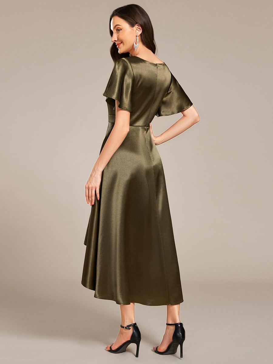 ever SCARLEN|High-Low Satin Wedding Guest Dress with Pockets - Image 8