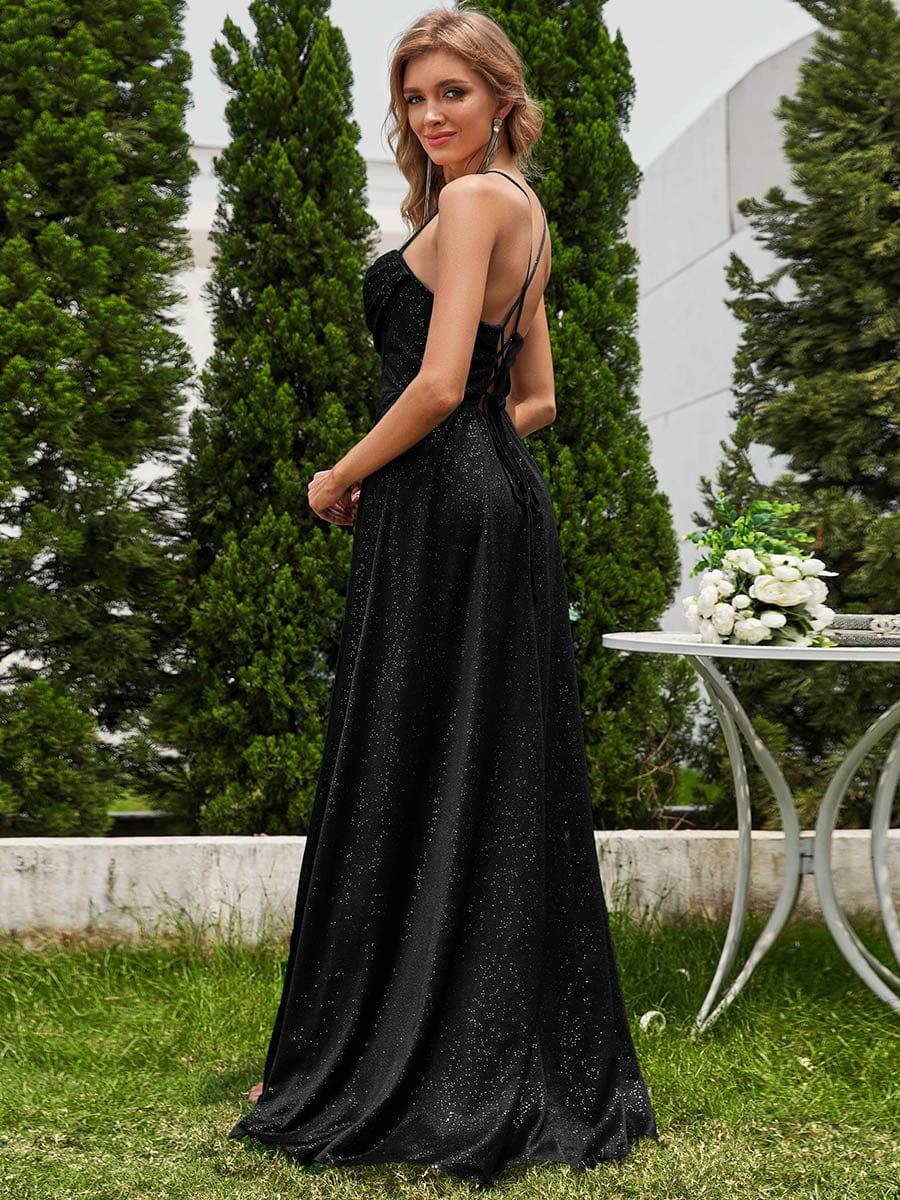 ever LEIGHTON|High Slit Cowl Neck Sequin Sleeveless Evening Dress - Image 12