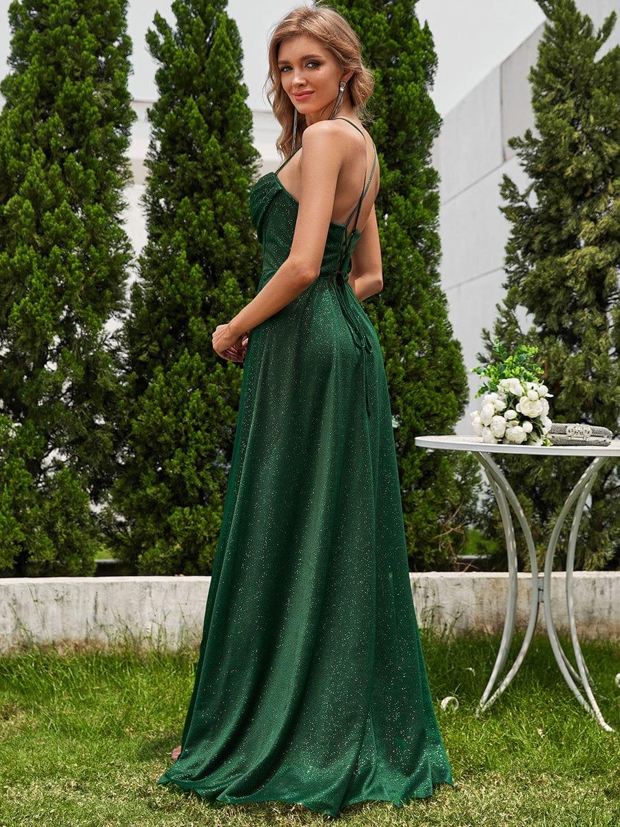 ever LEIGHTON|High Slit Cowl Neck Sequin Sleeveless Evening Dress - Image 7