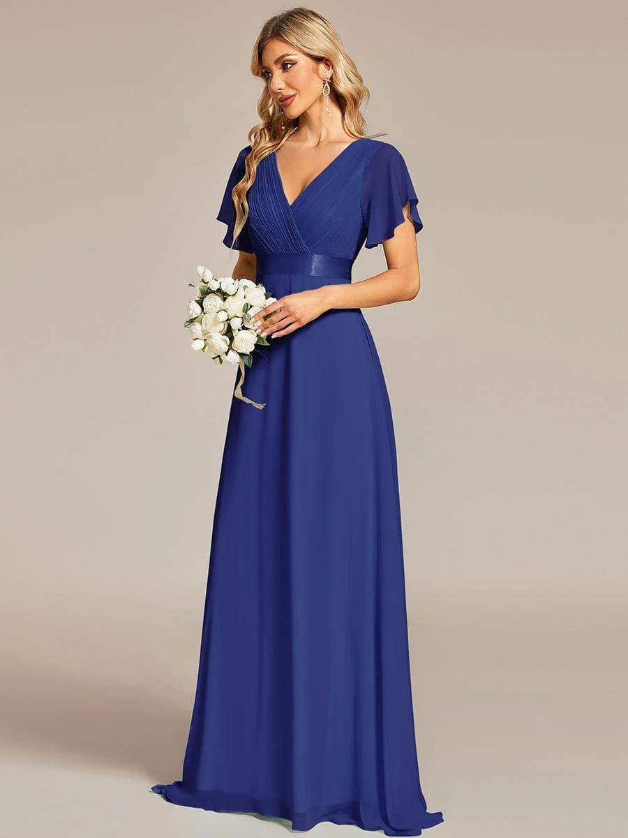 ever MONICA|High Waist Short Sleeves Bridesmaid Dress - Image 126