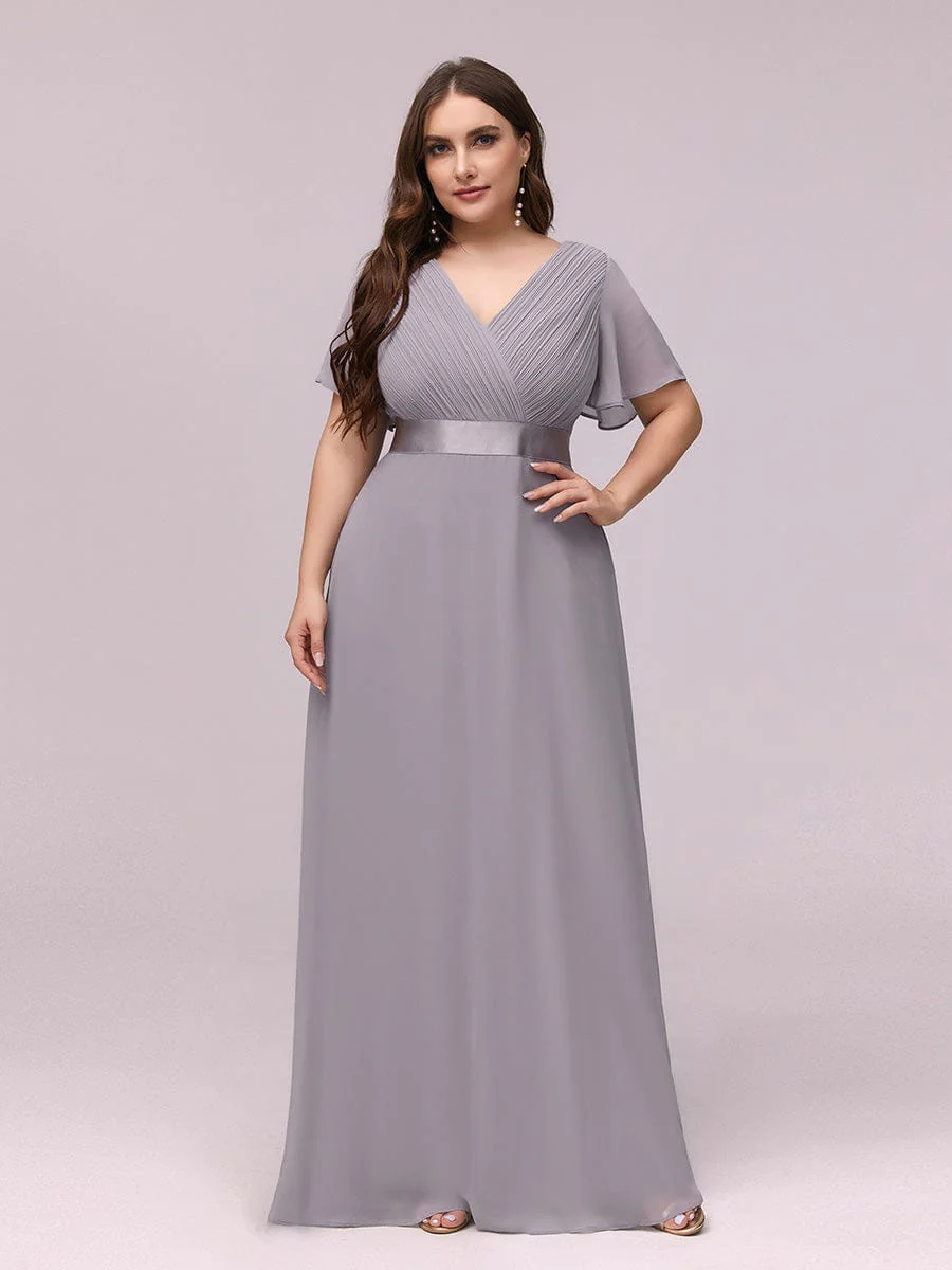 ever MONICA|High Waist Short Sleeves Bridesmaid Dress - Image 146