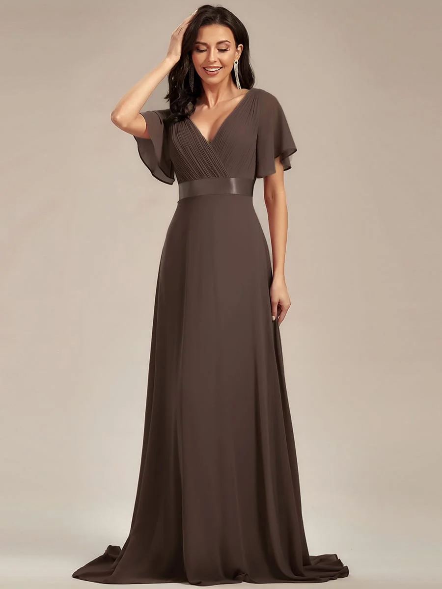ever MONICA|High Waist Short Sleeves Bridesmaid Dress - Image 152